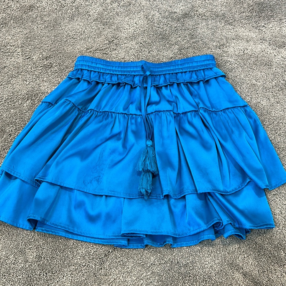 Shiny blue skirt size small